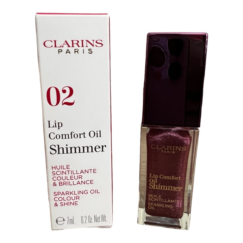 NEW Clarins Paris Lip Comfort Oil Shimmer 02 Purple Rain